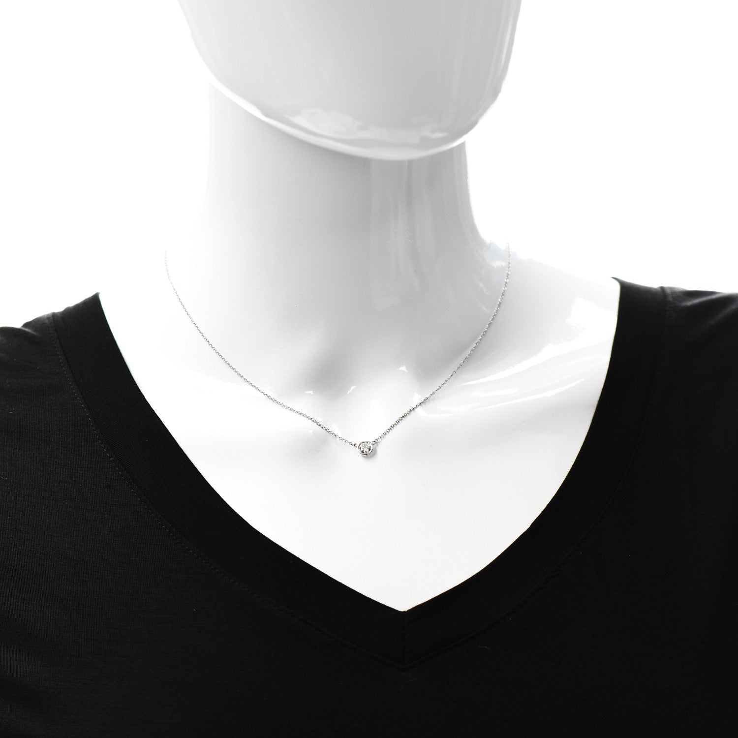 Tiffany Platinum Diamond .32ct Elsa Peretti Diamonds by the Yard Pendant Necklace 2 of 5