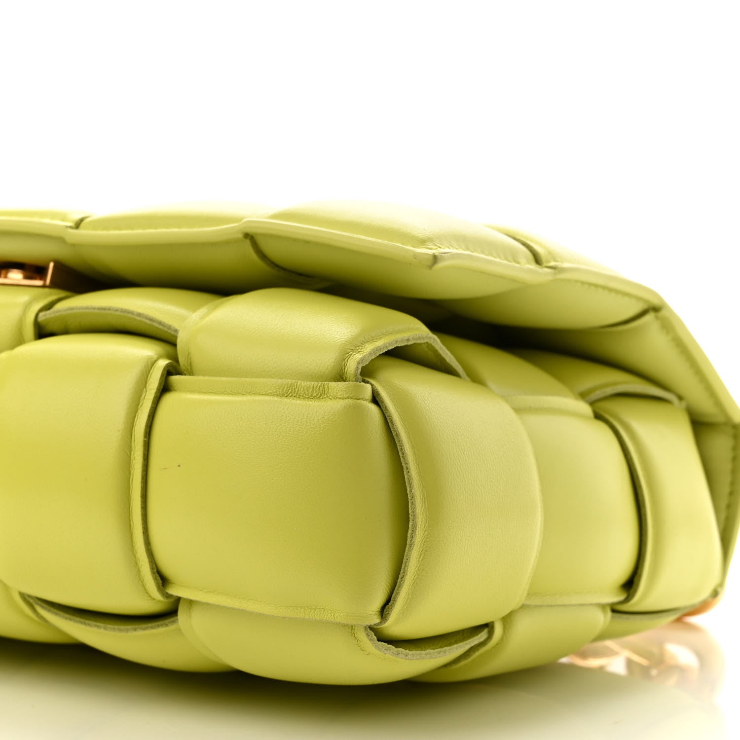 Bottega Veneta Lambskin Maxi Intreccio Padded Chain Cassette Crossbody Bag Seagrass 10 of 10