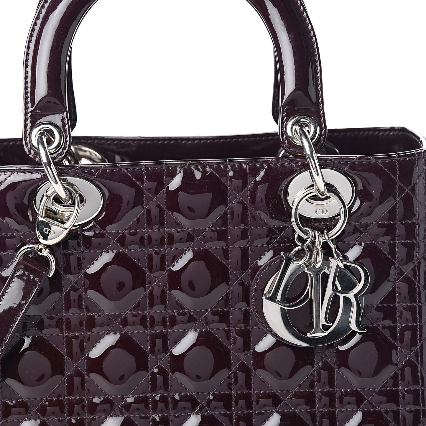Patent Cannage Medium Lady Dior Purple