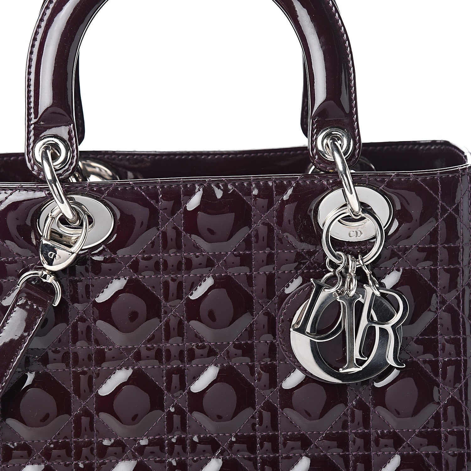 Christian Dior Patent Cannage Medium Lady Dior Purple 9 of 9
