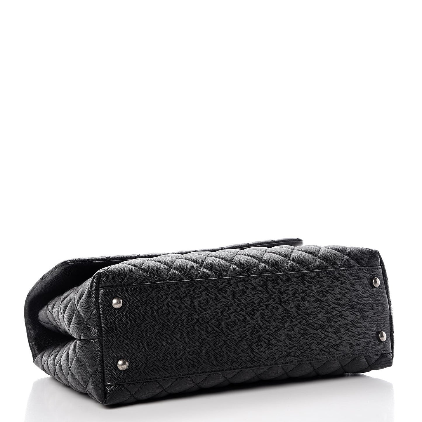 Caviar Quilted Medium Coco Handle Flap Black