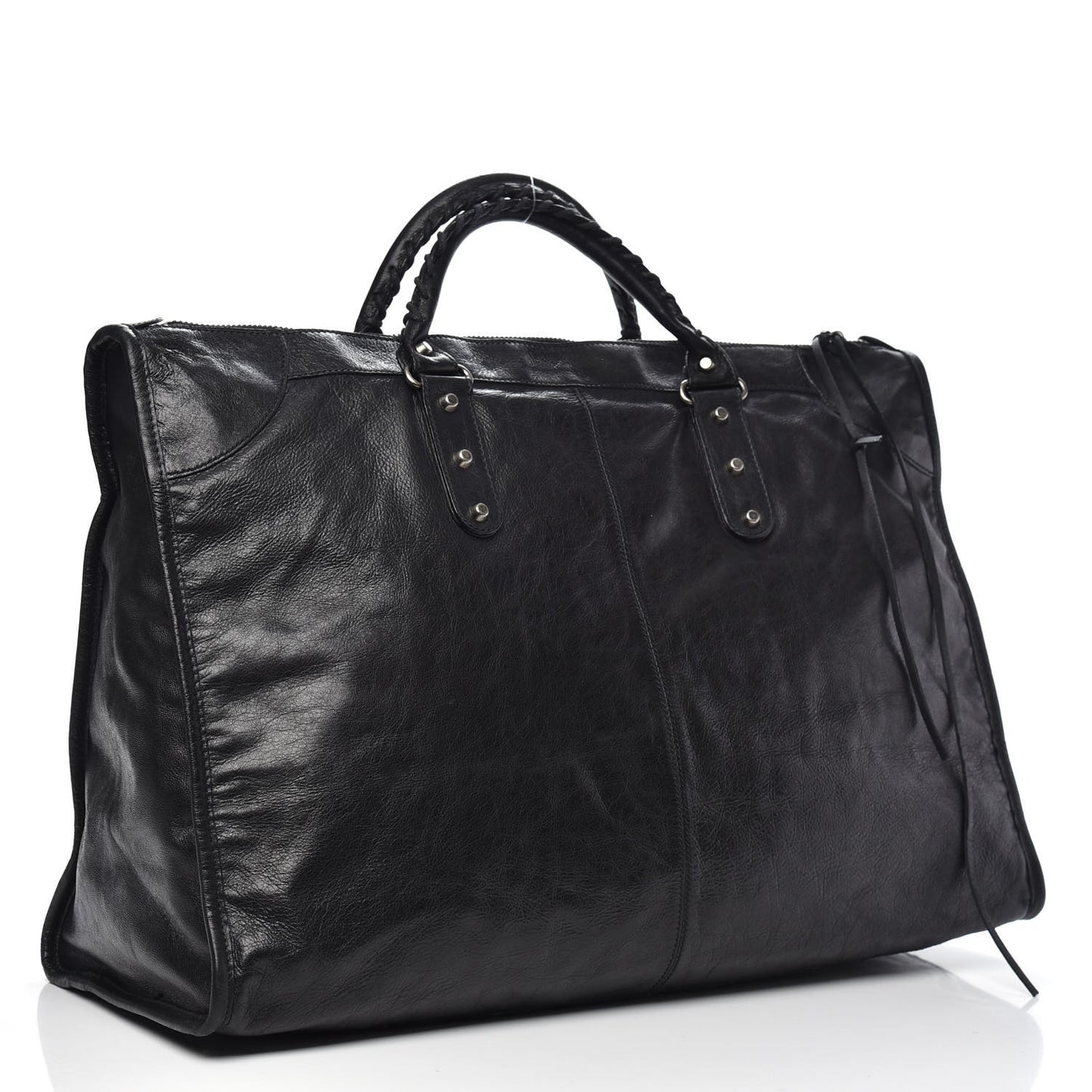 Agneau Classic Silver Hardware Weekender Black