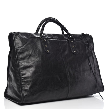 Balenciaga Agneau Classic Silver Hardware Weekender Black 3 of 13