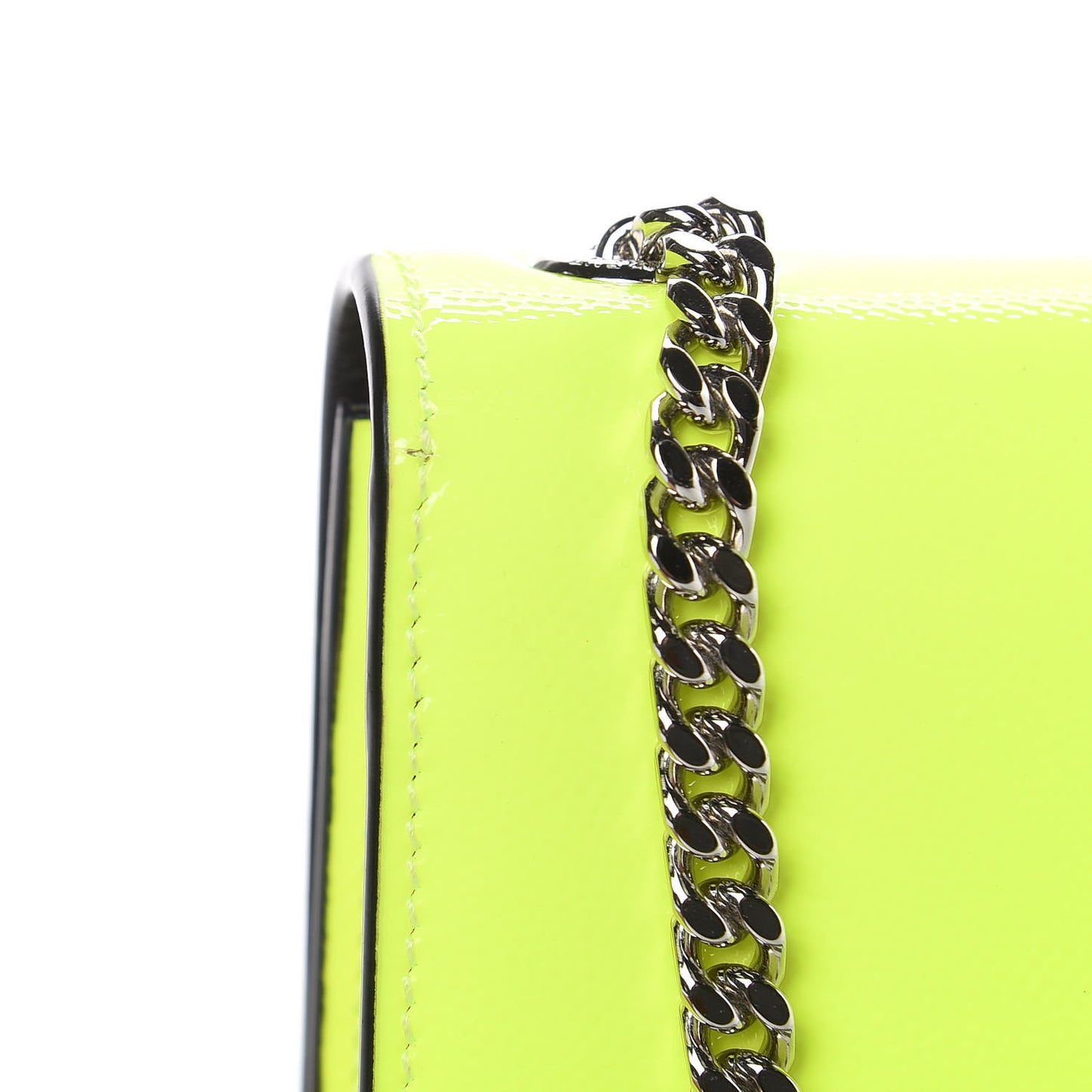 Patent Grain de Poudre Small Monogram Kate Satchel Neon Yellow