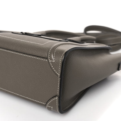 Celine Drummed Calfskin Nano Luggage Souris 9 of 9