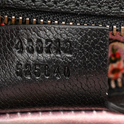 Gucci Calfskin Snakeskin Medium Ottilia Top Handle Bag Black White 8 of 11