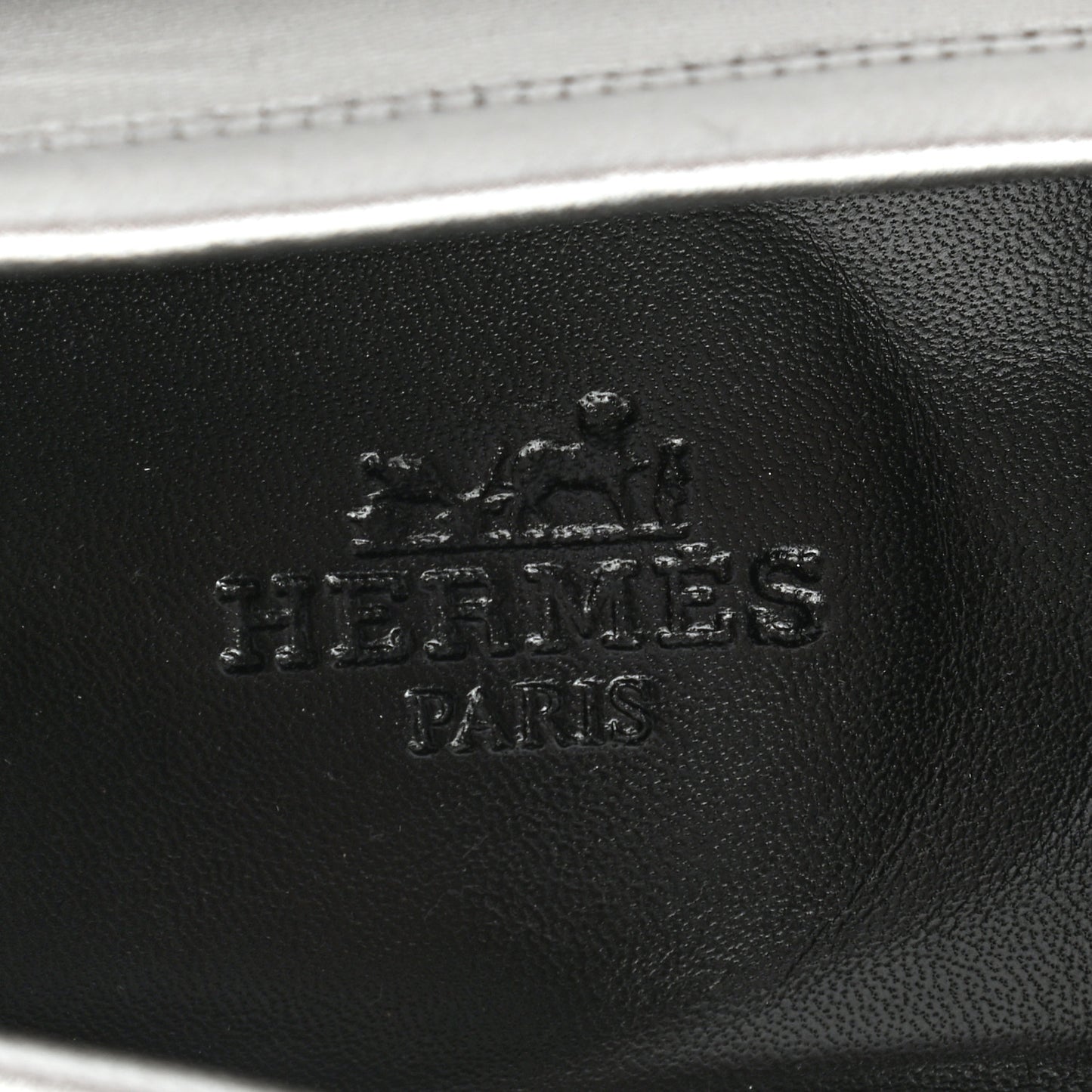 Metallic Goatskin Paris Loafers 37.5 Gris Argente