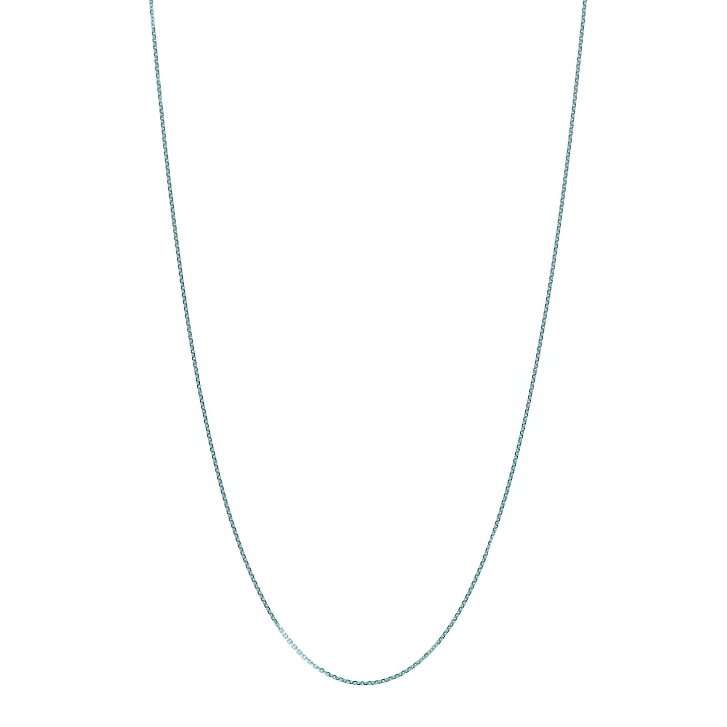 Sterling Silver Enamel 1.75mm Chain Necklace 30" Blue
