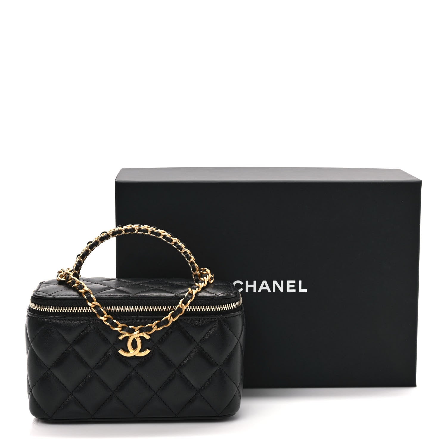 Chanel Lambskin Quilted Pick Me Up Vanity Case Black 11 of 11