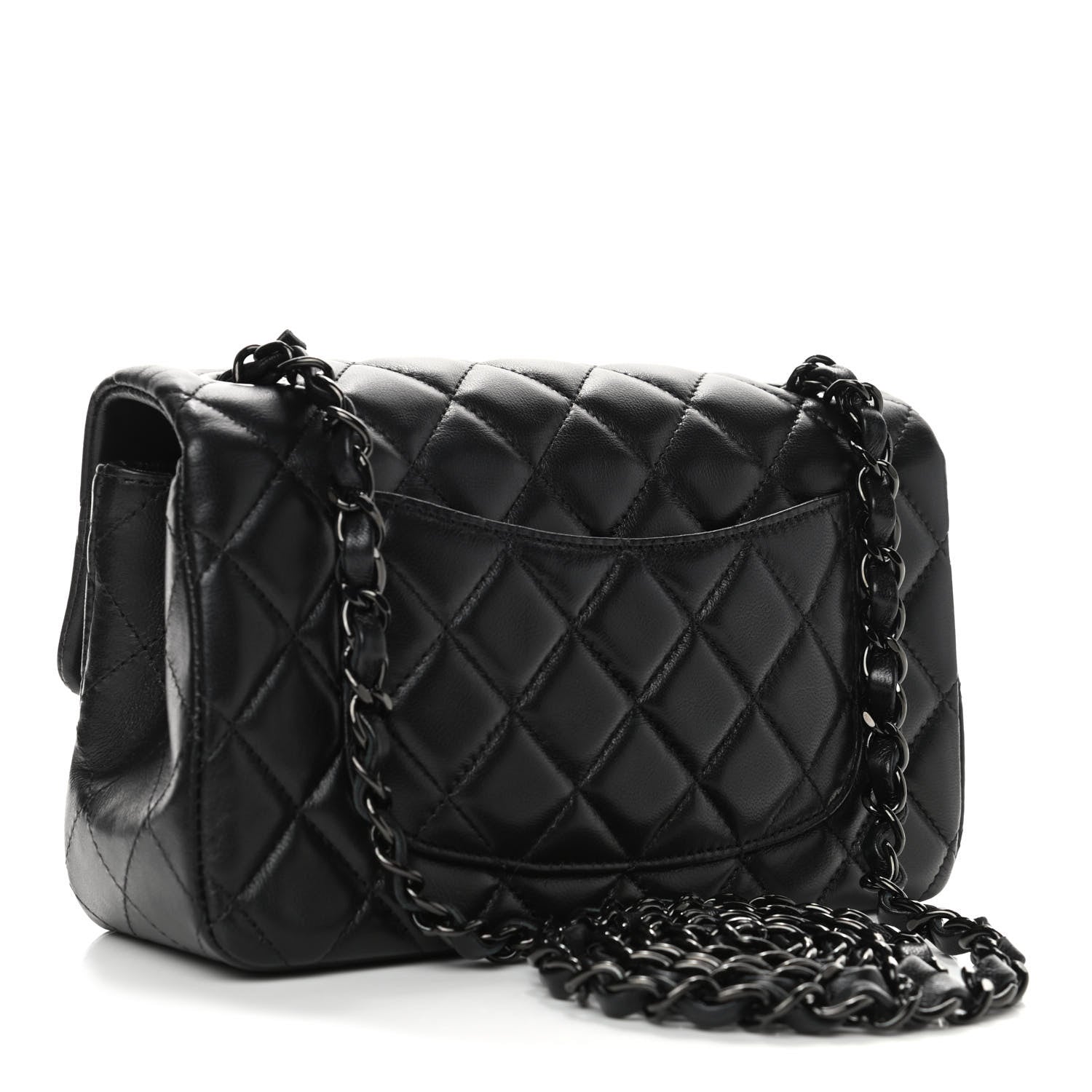Chanel Lambskin Quilted Mini Rectangular Flap So Black 2 of 4