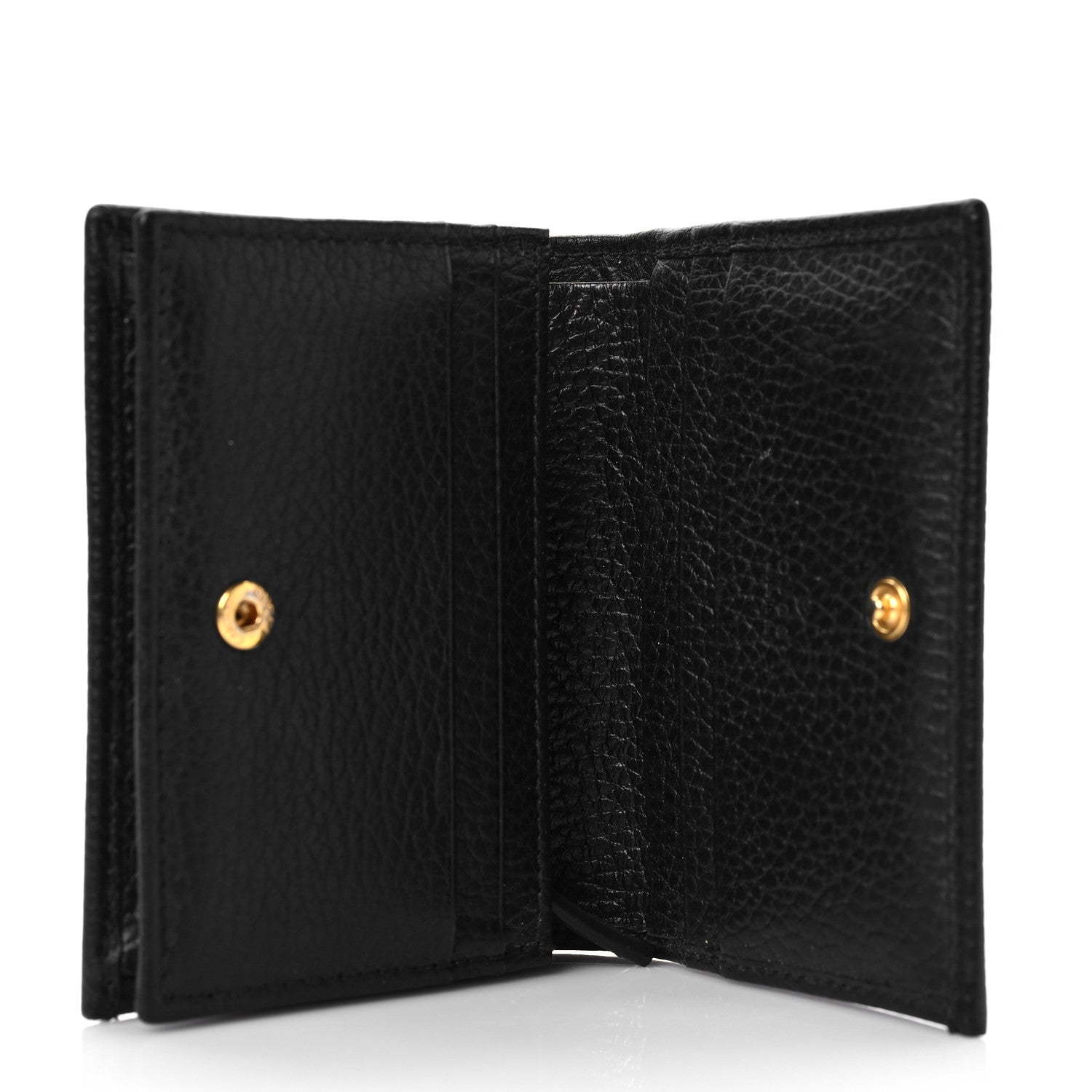Gucci Pebbled Calfskin GG Marmont Card Case Black 5 of 7