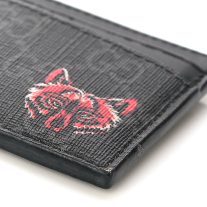 Gucci GG Supreme Monogram Wolf Print Card Holder Black Grey 9 of 10