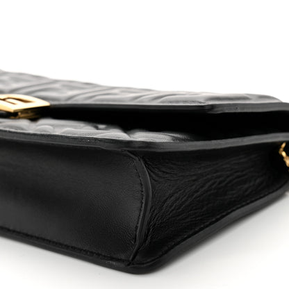 Fendi Nappa Matisse FF Embossed Wallet On Chain Black 10 of 11
