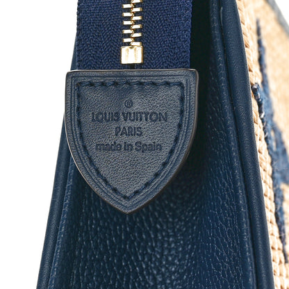 Louis Vuitton Raffia Calfskin Monogram Giant Toiletry Pouch 26 Blue 6 of 10