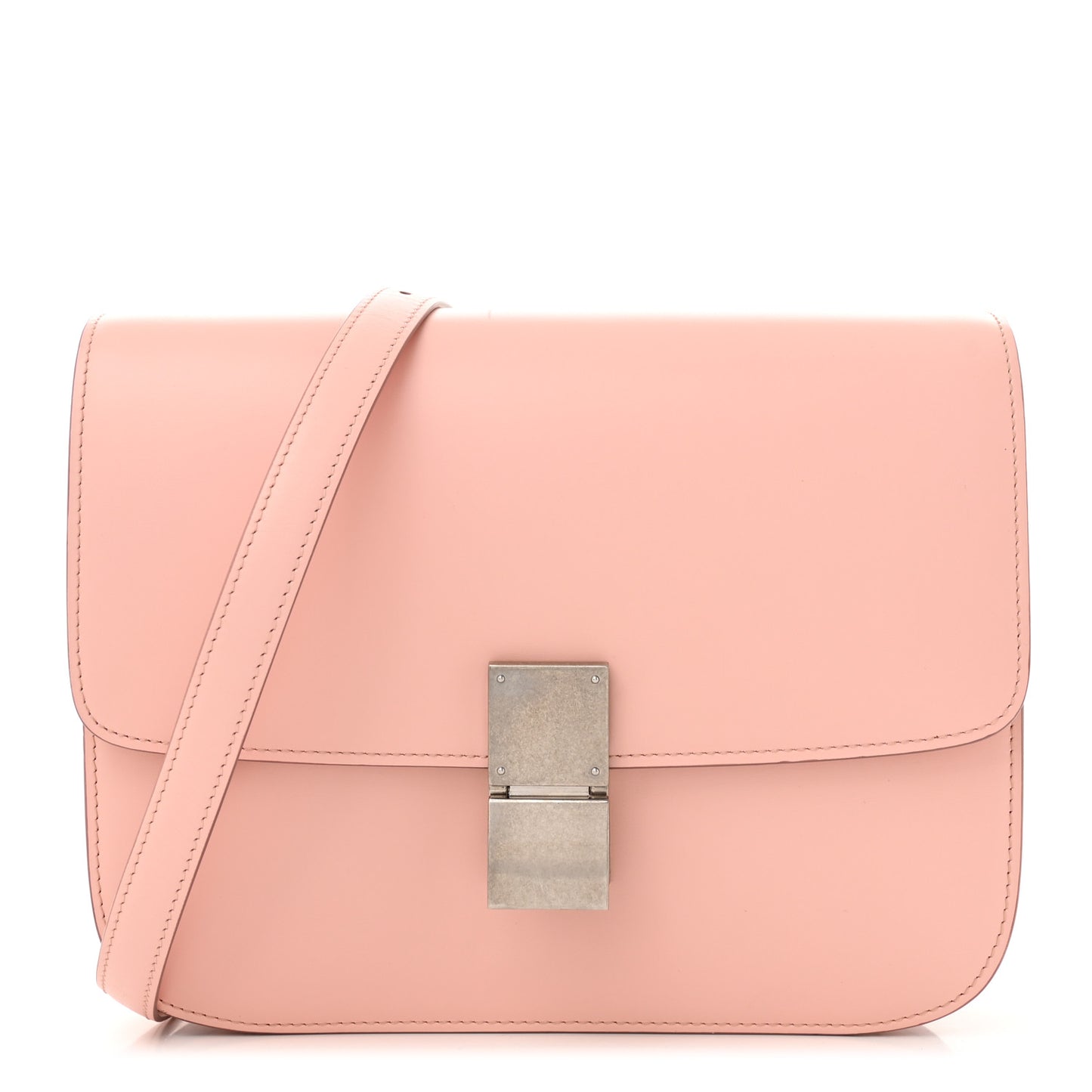 Smooth Calfskin Medium Classic Box Flap Bag Pink