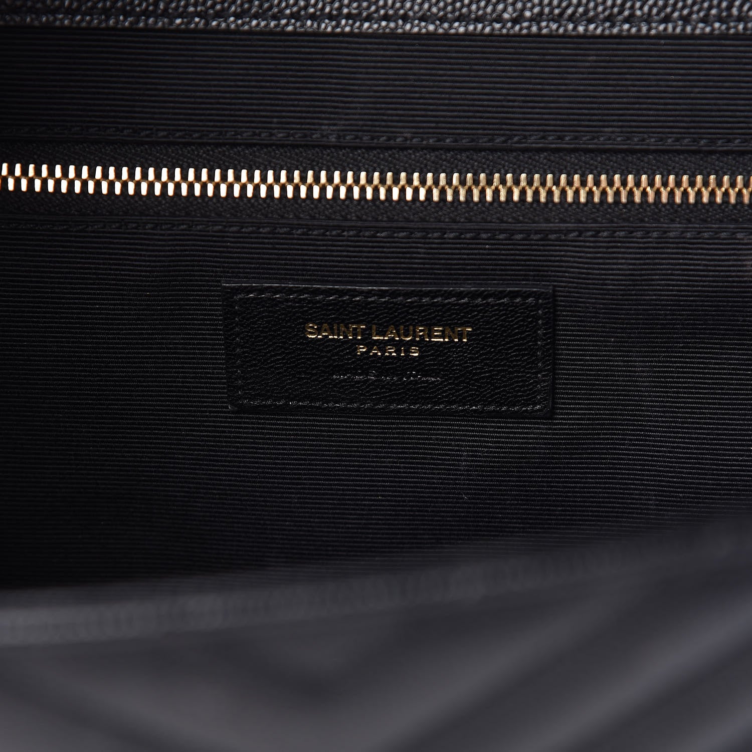 Saint Laurent Grain De Poudre Matelasse Chevron Large Monogram Satchel Black 6 of 19