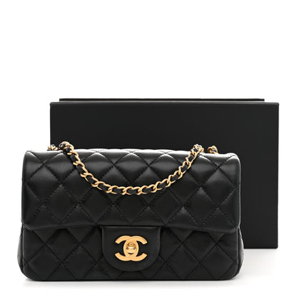 Chanel Lambskin Quilted Mini Rectangular Pearl Crush Flap Black 12 of 12