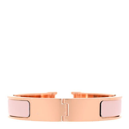 Hermes Enamel Narrow Clic Clac H Bracelet PM Rose Candeur 3 of 5