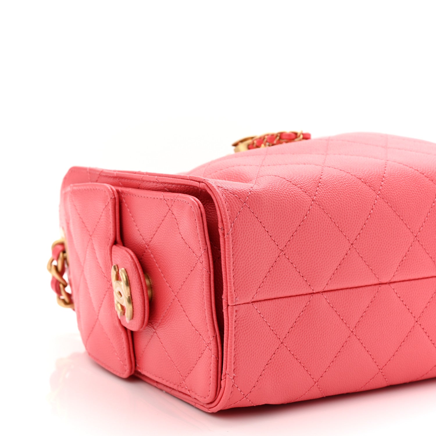 Chanel Caviar Quilted Mini Chanel 25 Handbag Coral 9 of 11