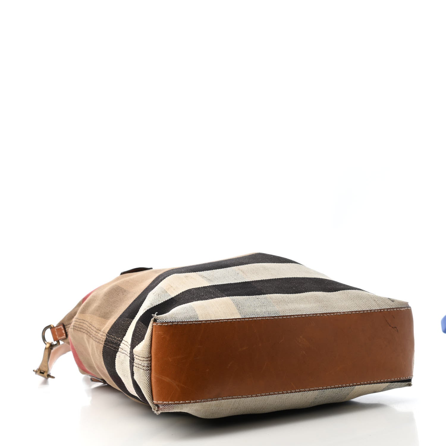 Burberry Canvas Mega Check Medium Tottenham Brit Tote Saddle Brown 3 of 5