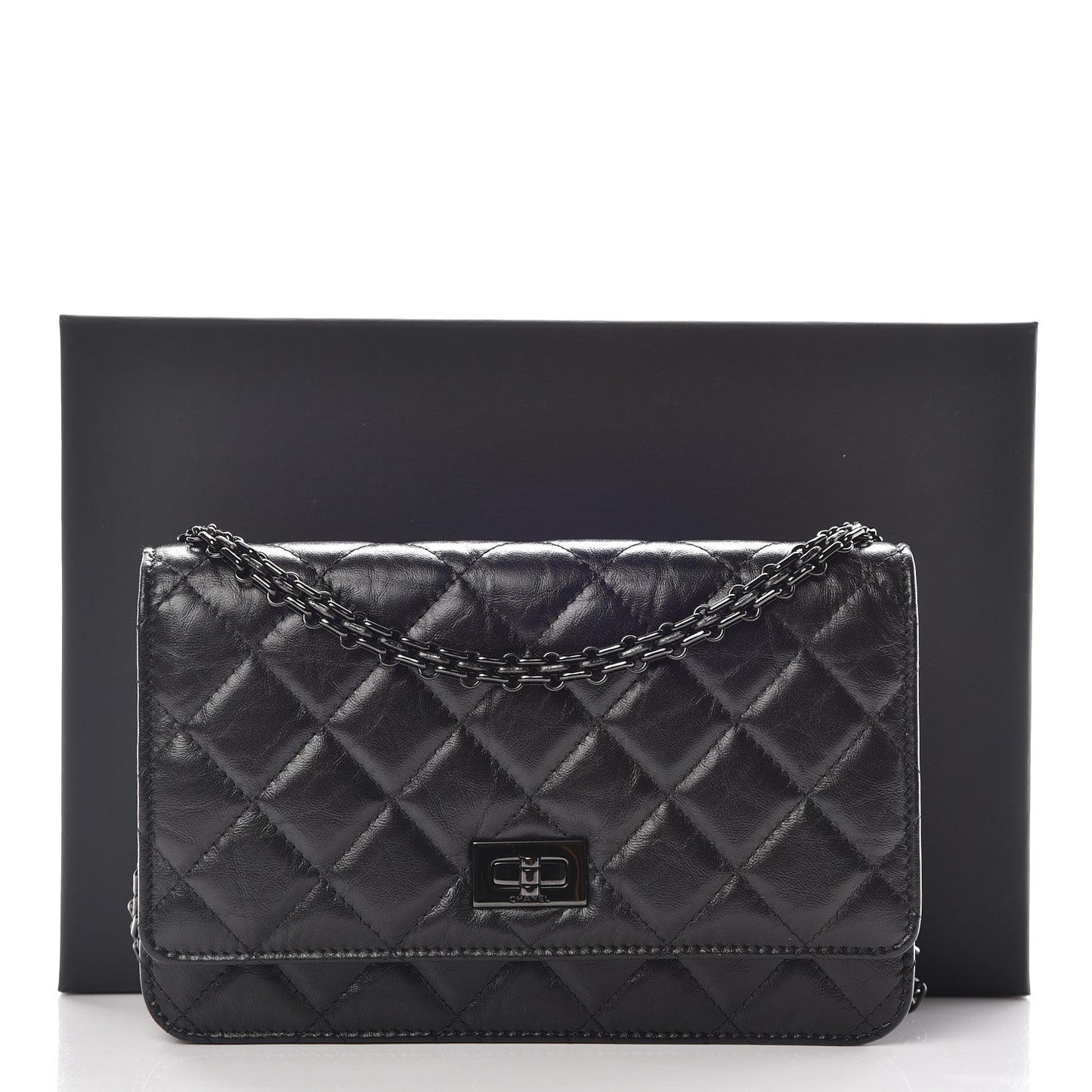 Aged Calfskin Quilted Reissue Wallet On Chain WOC So Black