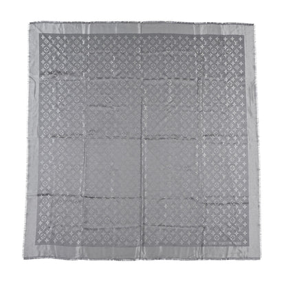 Louis Vuitton Monogram Silk Wool Shine Shawl Charcoal Grey 1 of 4