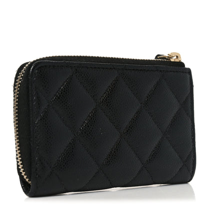 Chanel Caviar Quilted Zipped Key Holder Case Black 3 of 7