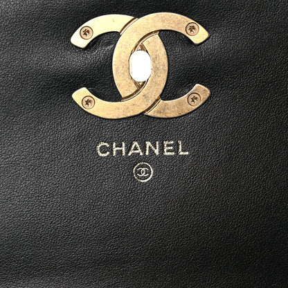 Chanel Caviar Quilted Camellia Clutch With Chain Black 6 of 13