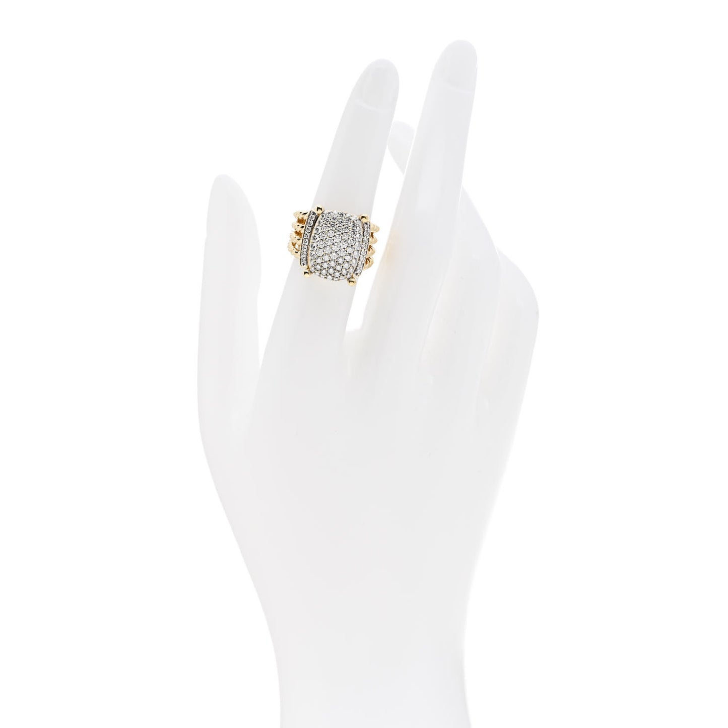 18K Yellow Gold Diamond 16mm Wheaton Ring 51 5.75