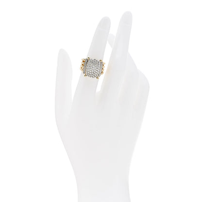 David Yurman 18K Yellow Gold Diamond 16mm Wheaton Ring 51 5.75 2 of 5