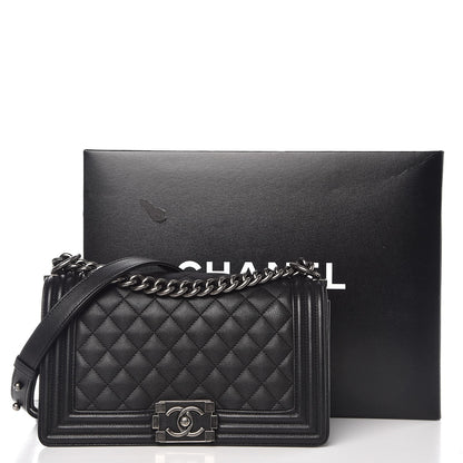 Chanel Calfskin Quilted Medium Boy Flap Black 8 of 8