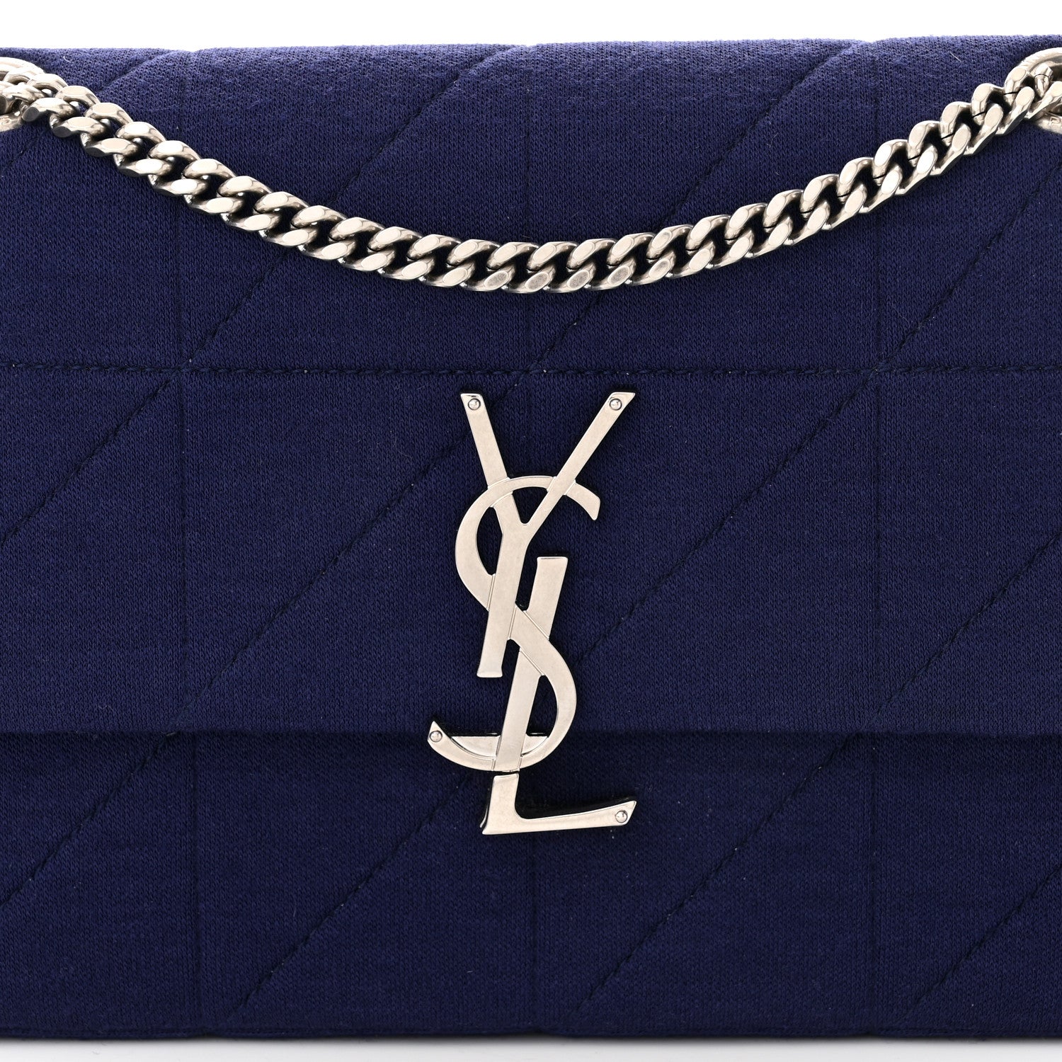 Saint Laurent Jersey Wool Patchwork Monogram Medium Jamie Baguette Purple 8 of 12
