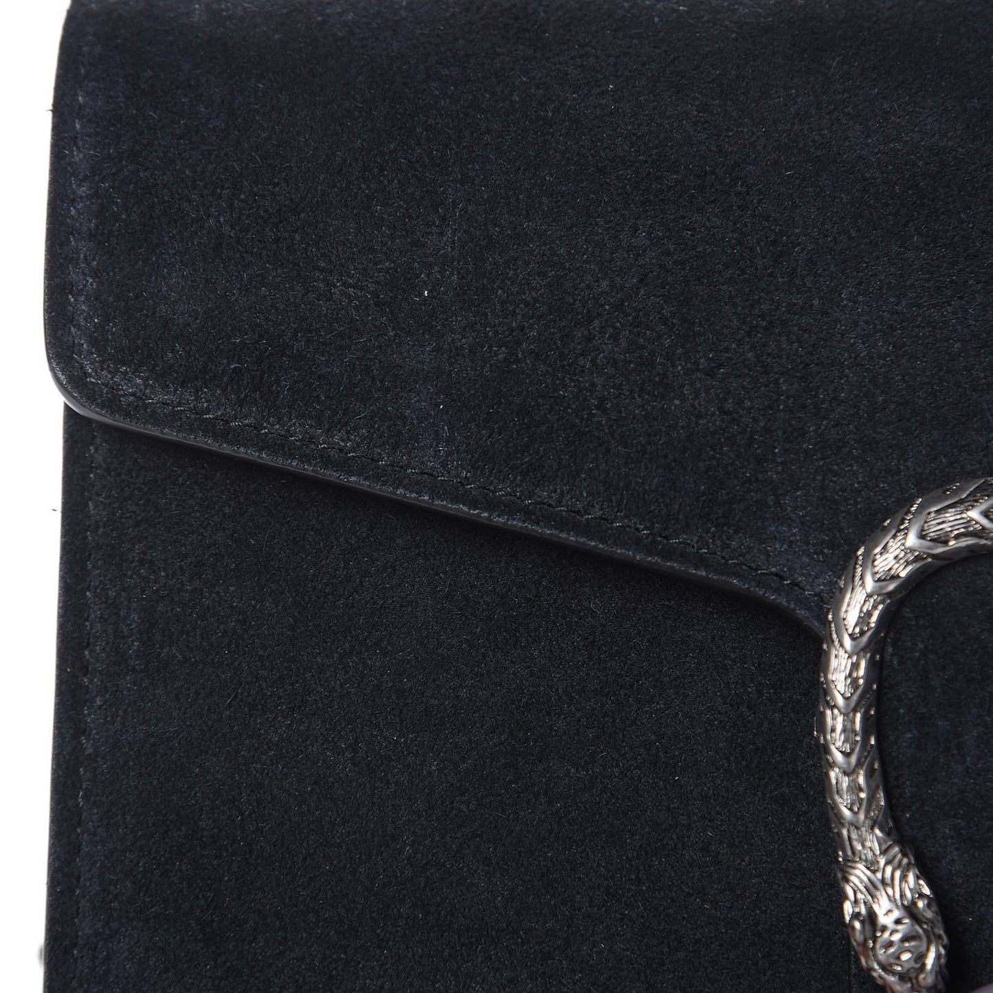 Suede Mini Dionysus Chain Wallet Black