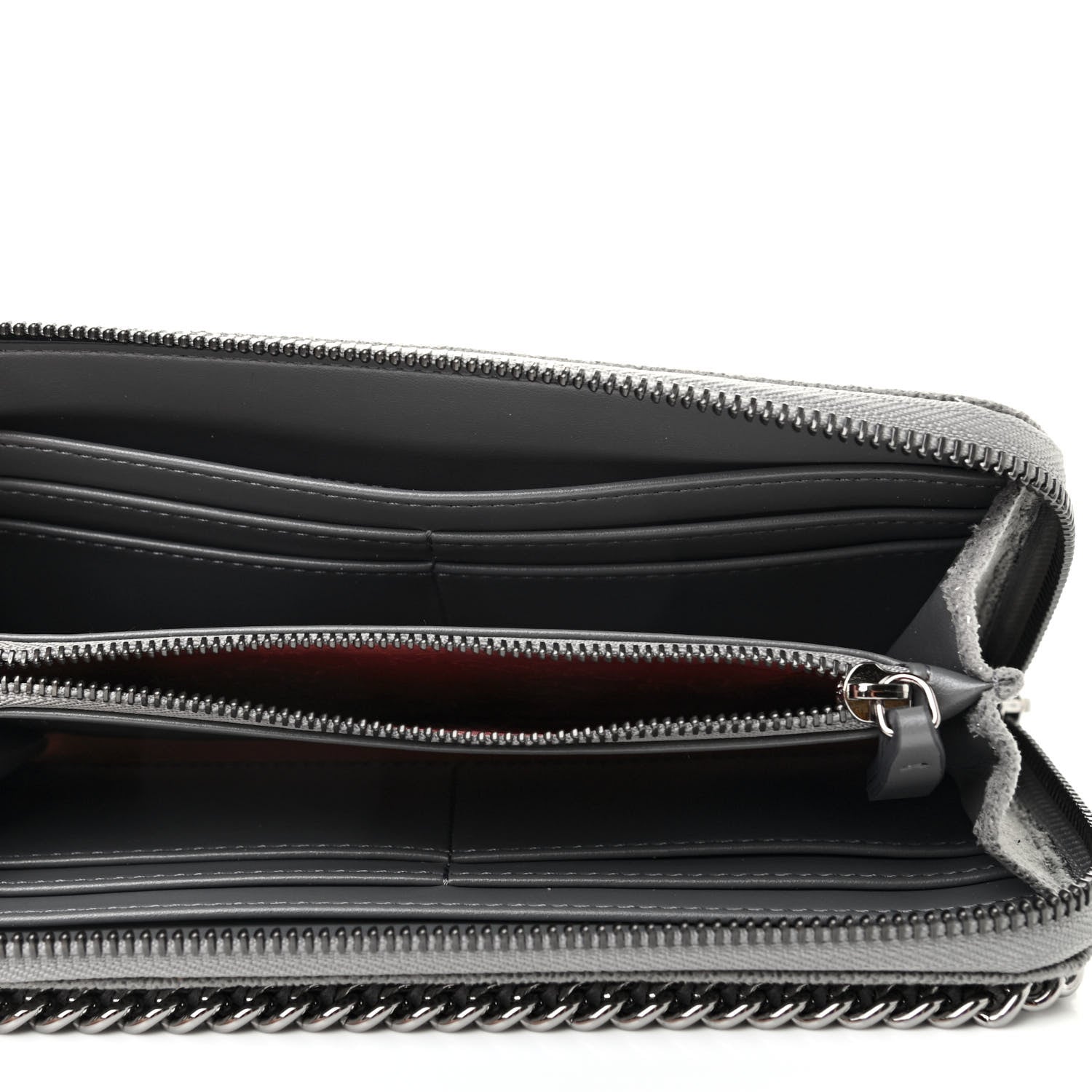 Stella McCartney Shaggy Deer Falabella Zip Around Wallet Grey 5 of 7