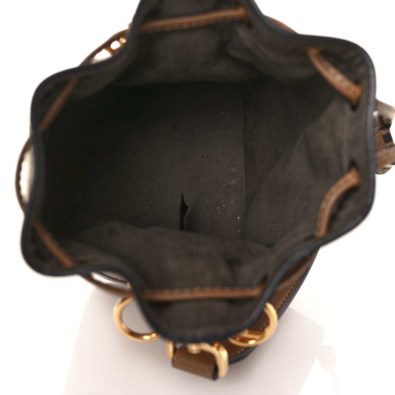Fendi Wool Vitello King FF 1974 Mini Mon Tresor Bucket Bag Beige Cammello Sand 5 of 9