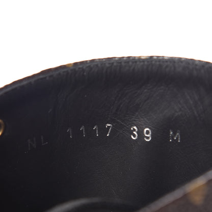 Louis Vuitton Calfskin Monogram Wonderland Flat Ranger Boots 39 Black 7 of 9