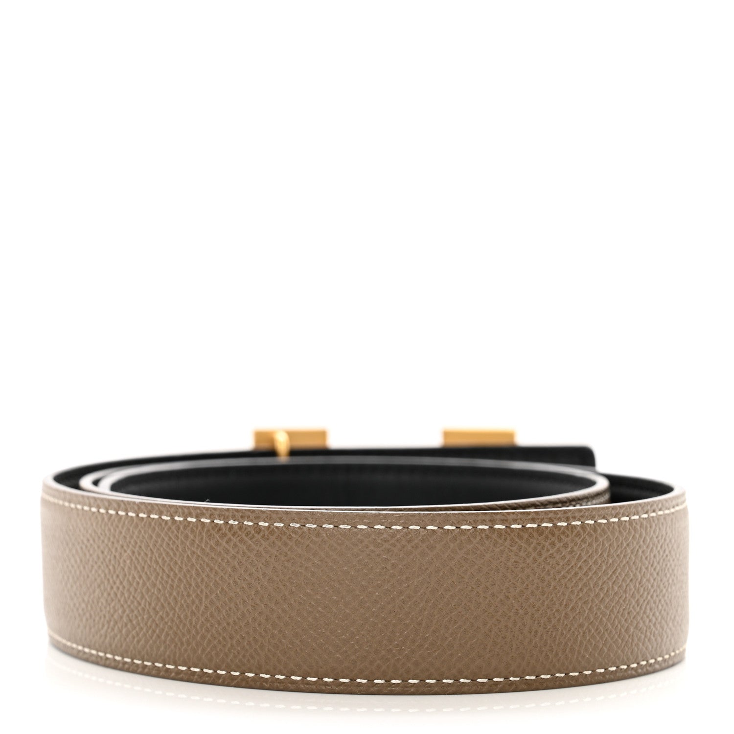 Hermes Swift Epsom 24mm Mini Constance H Belt 75 30 Black Etoupe 2 of 5