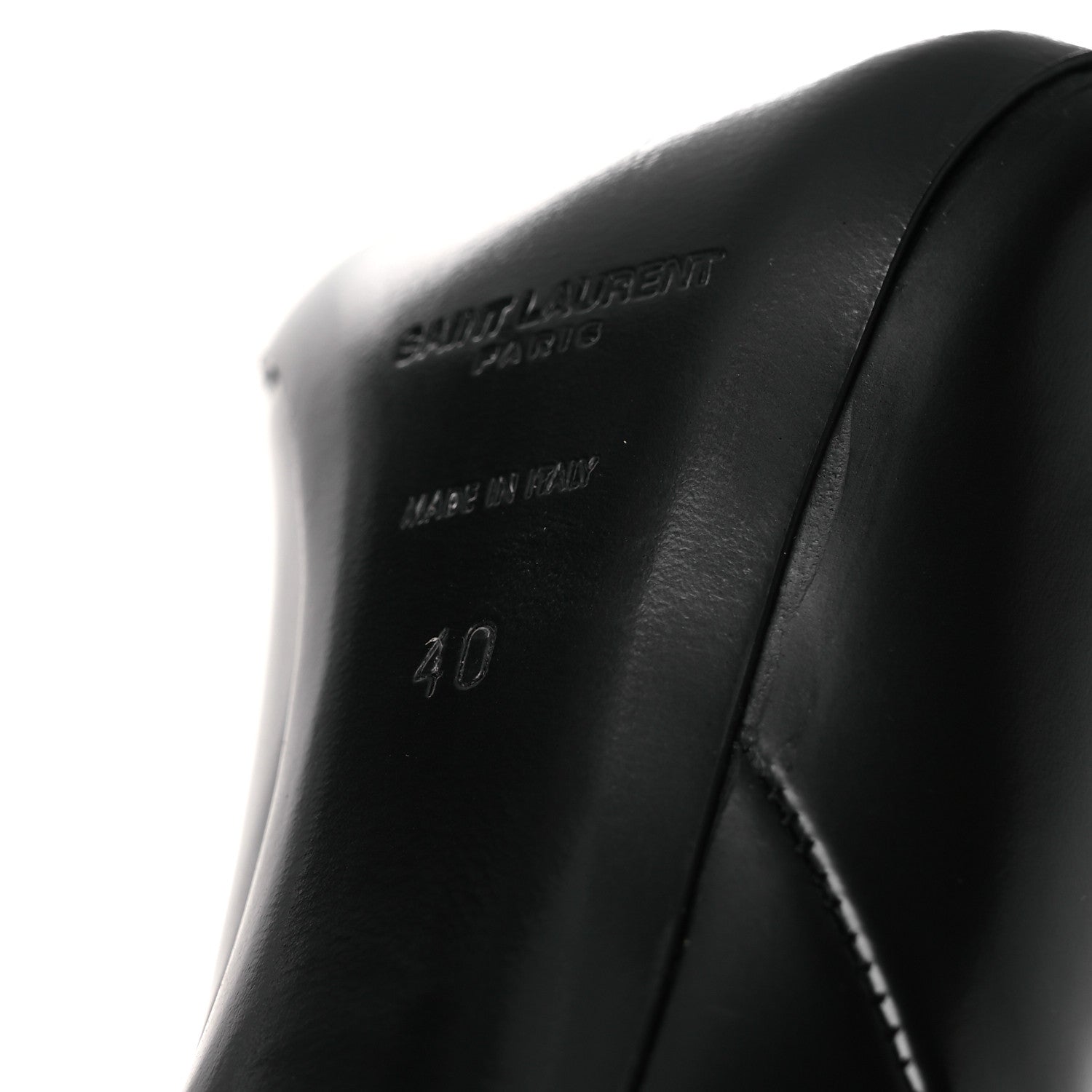 Saint Laurent Glazed Calfskin Vendome 110 Boots 40 Black 8 of 11