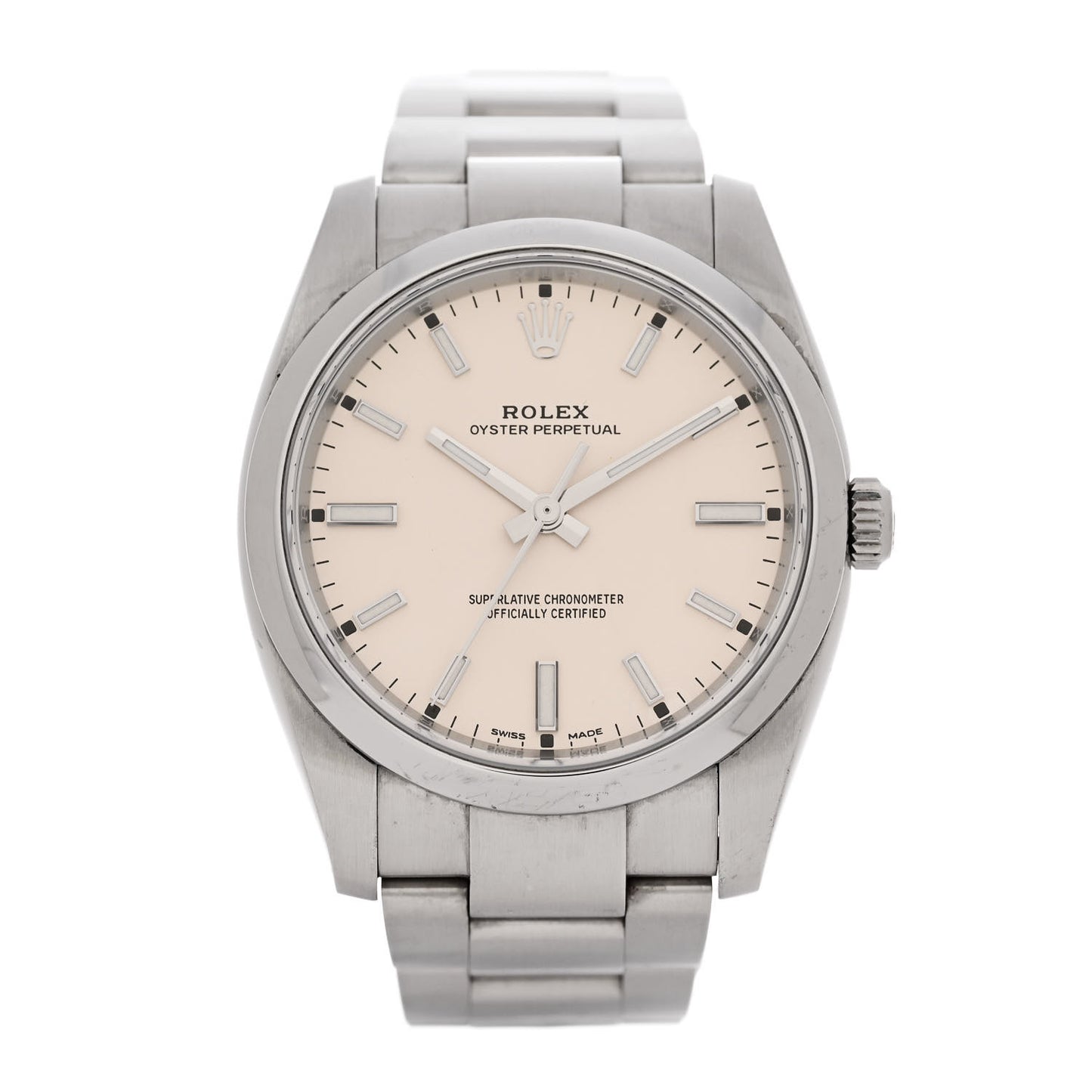 Stainless Steel 34mm Oyster Perpetual Watch White 114200