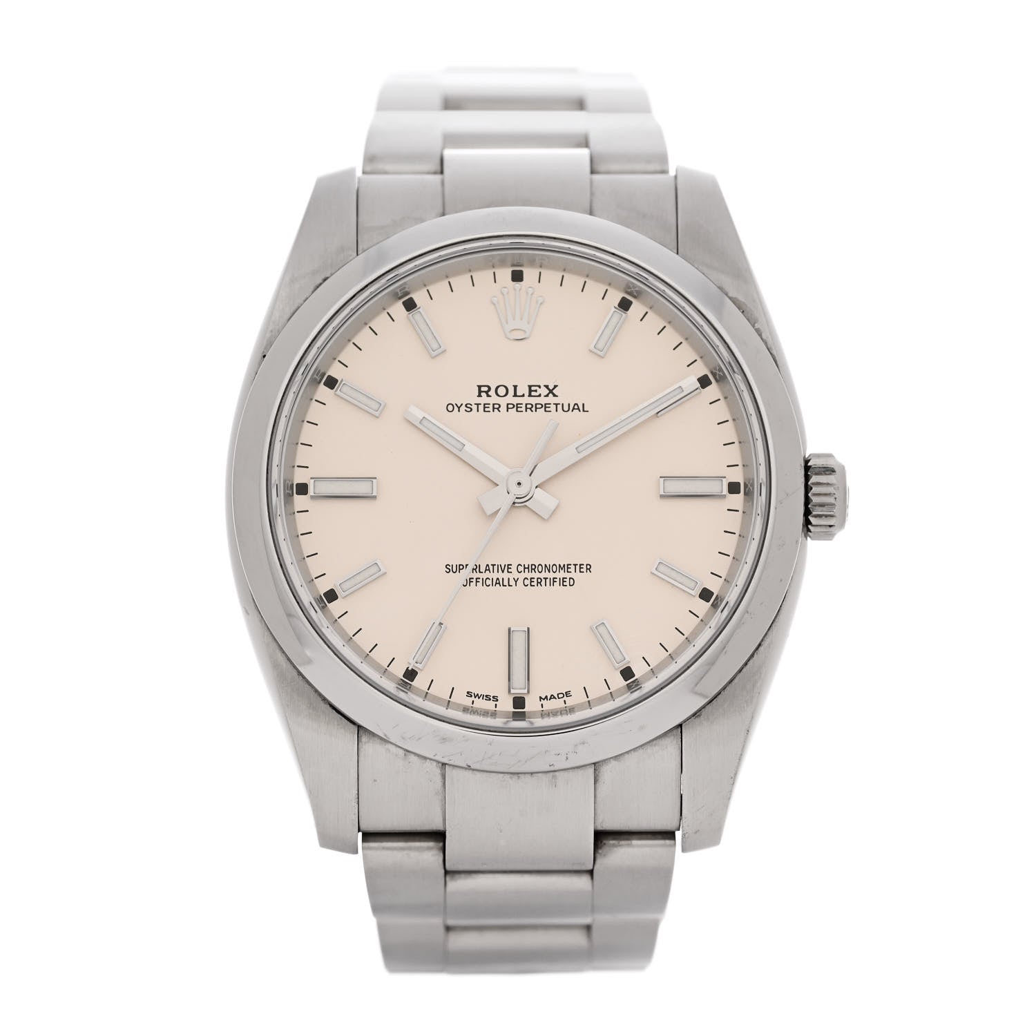 Rolex Stainless Steel 34mm Oyster Perpetual Watch White 114200 1 of 6