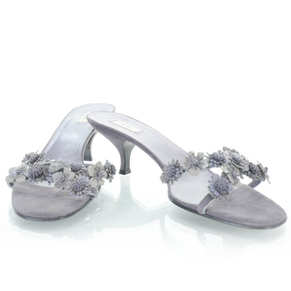 Prada Suede Floral Pumps 39.5 Purple 10 of 12