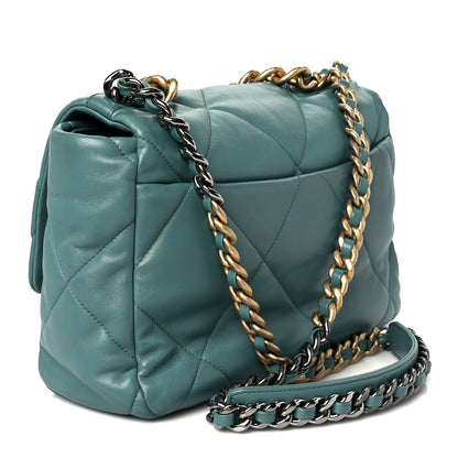 Chanel Lambskin Quilted Large Chanel 19 Flap Light Green 3 of 10
