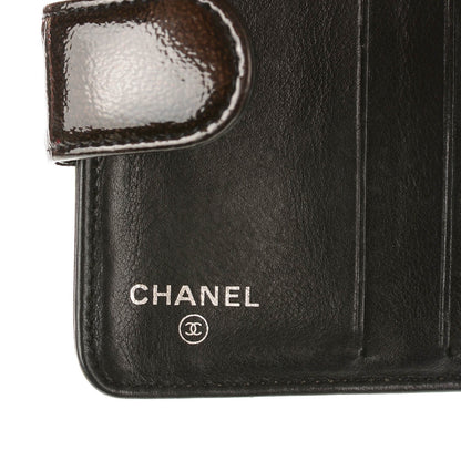 Chanel Patent Goatskin Compact CC French Wallet Black 6 of 8