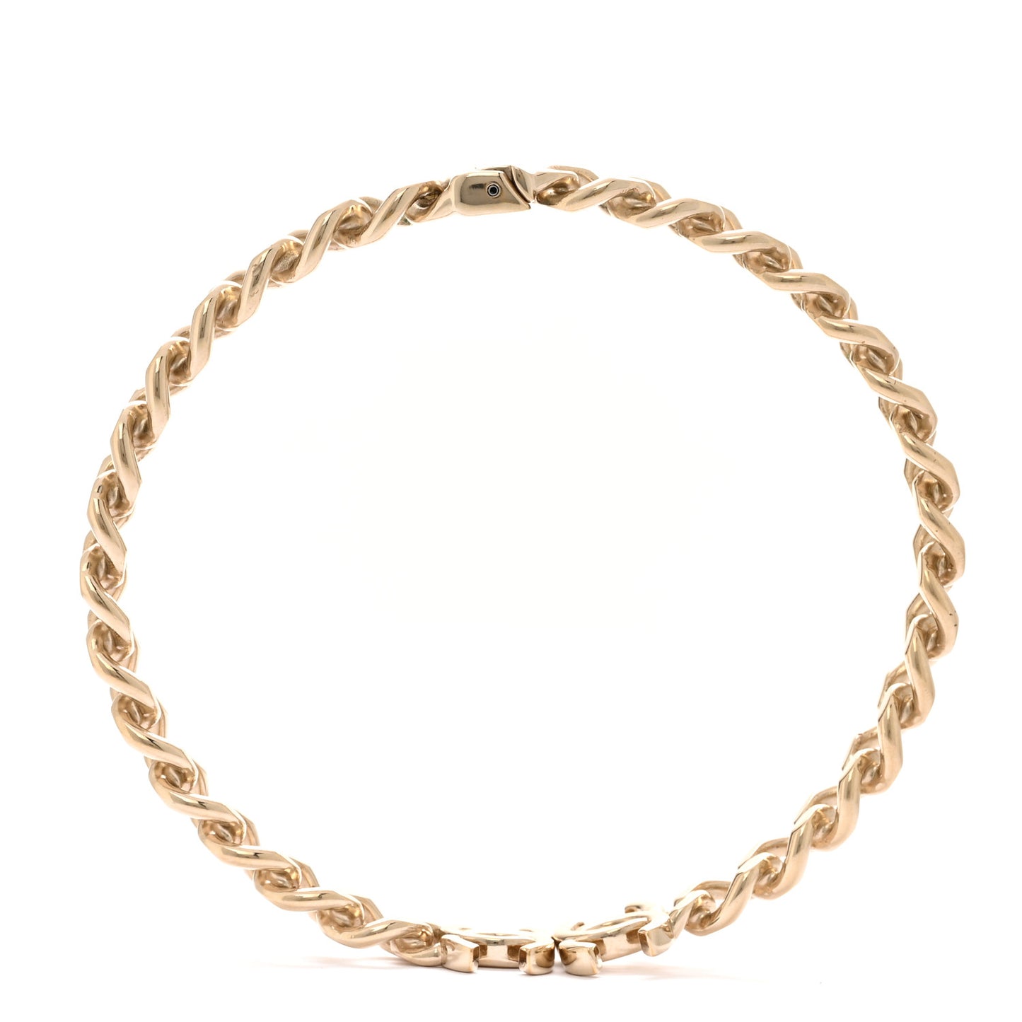 Metal CC Chain Link Choker Necklace M  Gold