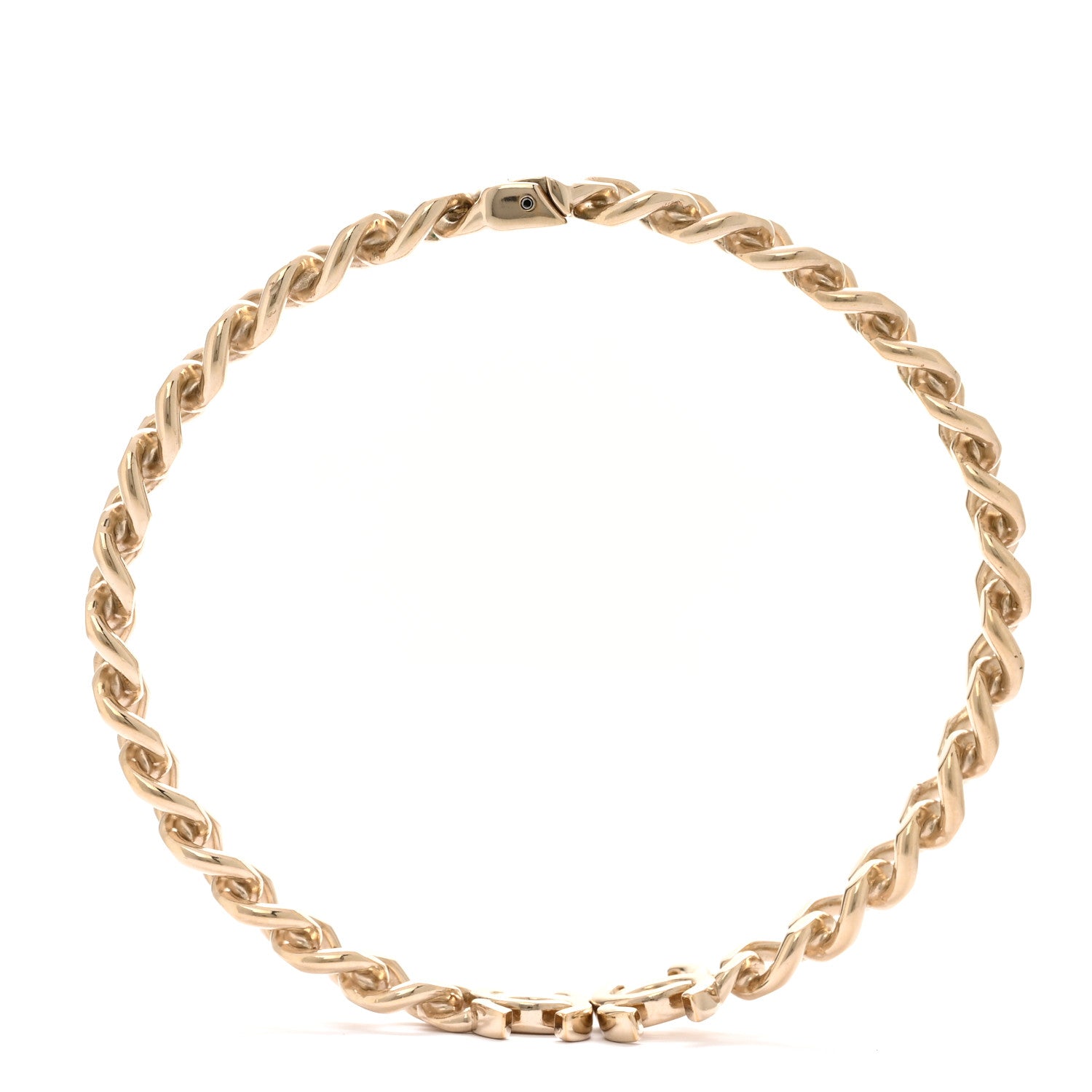 Chanel Metal CC Chain Link Choker Necklace M  Gold 4 of 7