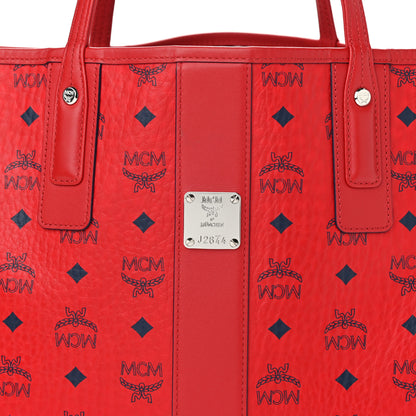MCM Visetos Medium Liz Reversible Shopper Tote Ruby Red 10 of 17