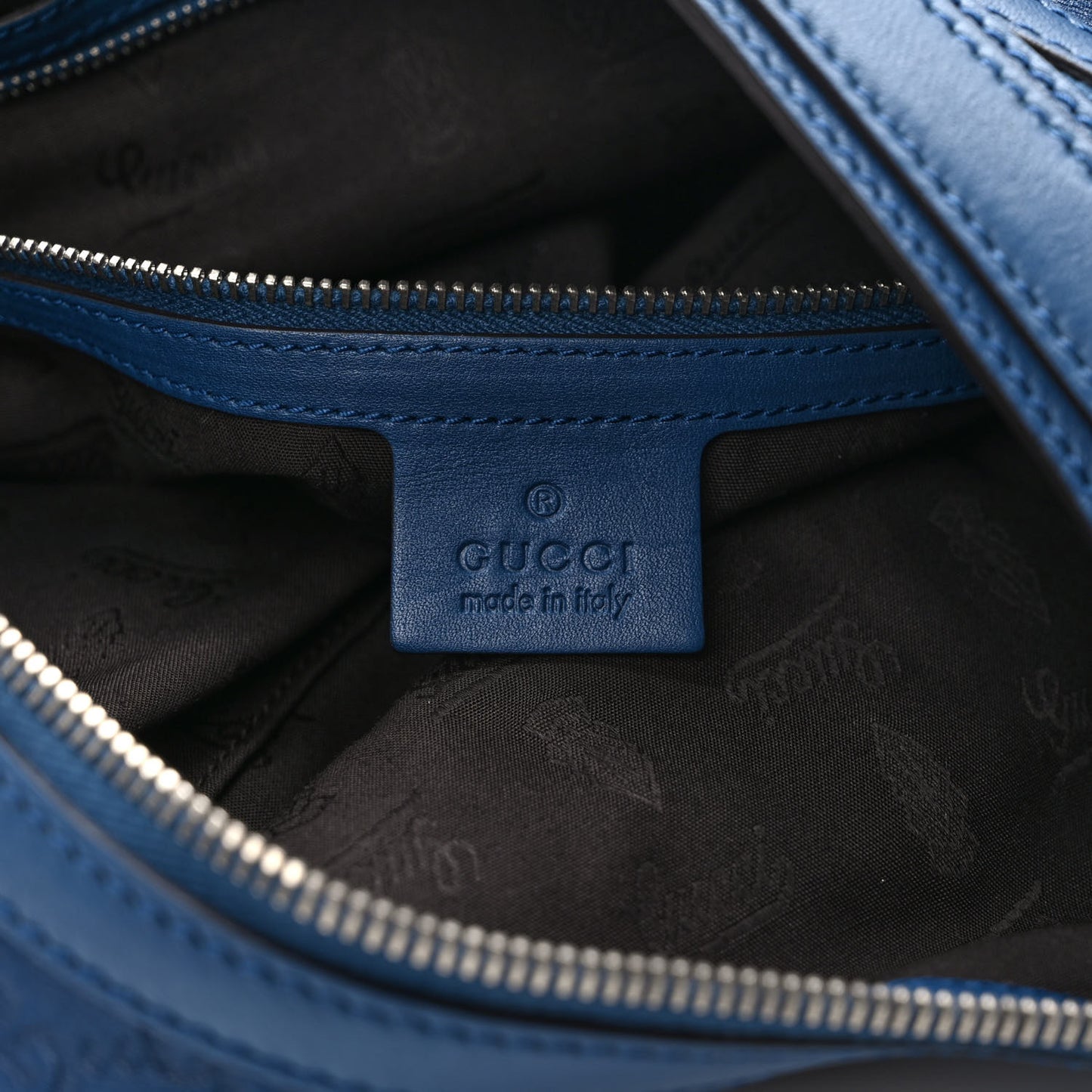 Guccissima Medium Icon Bit Hobo Blue