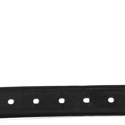 Saint Laurent Smooth Calfskin Monogram Cassandre Square Buckle Belt 95 38 Black 3 of 9