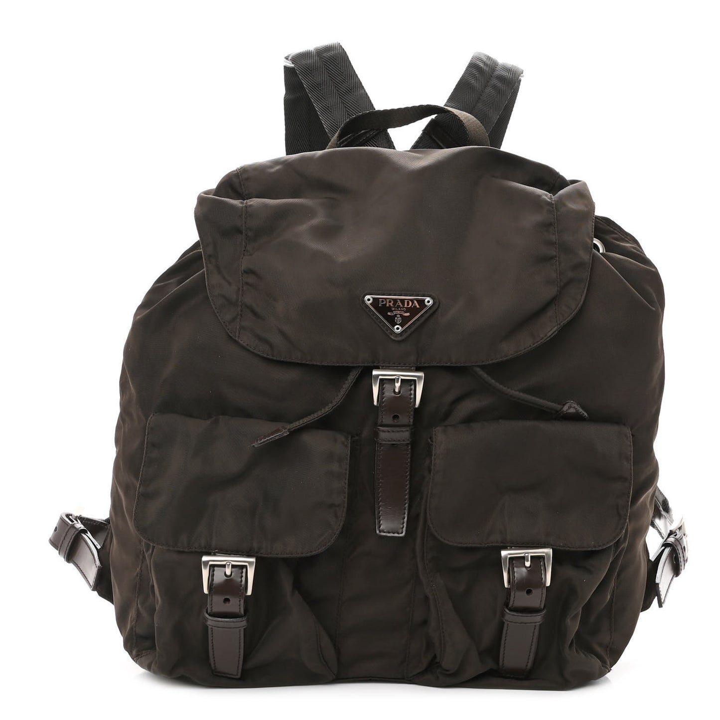 Nylon Vela Medium Backpack Dark Brown
