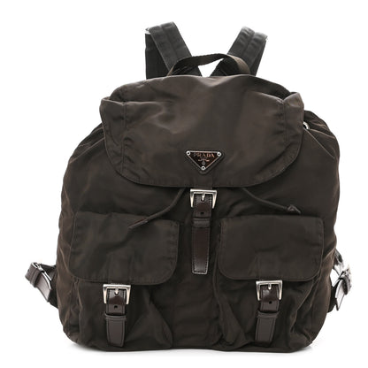 Prada Nylon Vela Medium Backpack Dark Brown 1 of 9